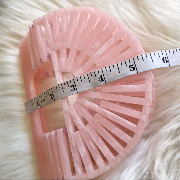 Cult Gaia Acrylic Ark Clutch Mini Top Handle Bag Pink Cocktail Party Wedding